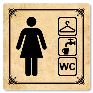 Šatna ženy, wc, 100x100mm, pergamen, Nebraska